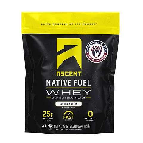 Ascent Native Fuel Cookies & Cream Whey Protein Powder