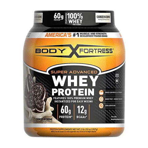 Body Fortress Super Advanced Cookies and Cream Whey Protein Powder