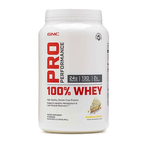 GNC Pro Performance 100% Banana Cream Whey Protein Powder