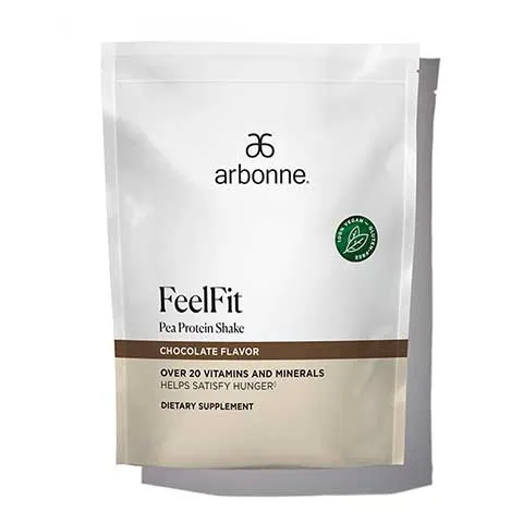 Arbonne FeelFit Gluten Free Pea Protein Powder Shake Chocolate