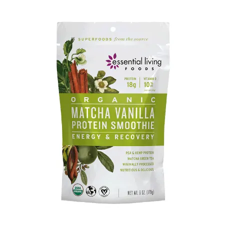 Essential Living Foods Organic Matcha Vanilla Protein Powder 