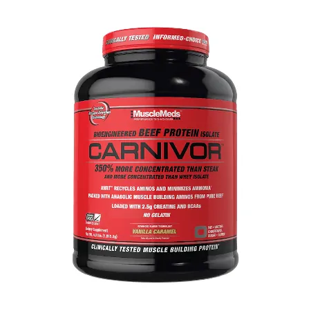 MuscleMeds Carnivor Bioengineered Beef Protein Isolate, Vanilla Caramel Protein Powder